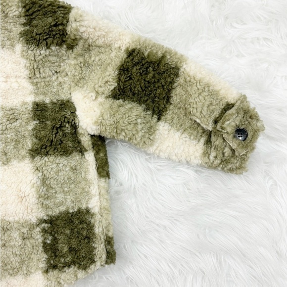 Zara Kids Toddler Fuzzy Sherpa Green Long Sleeves Button Down Jacket Size 2-3 - Picture 10 of 14